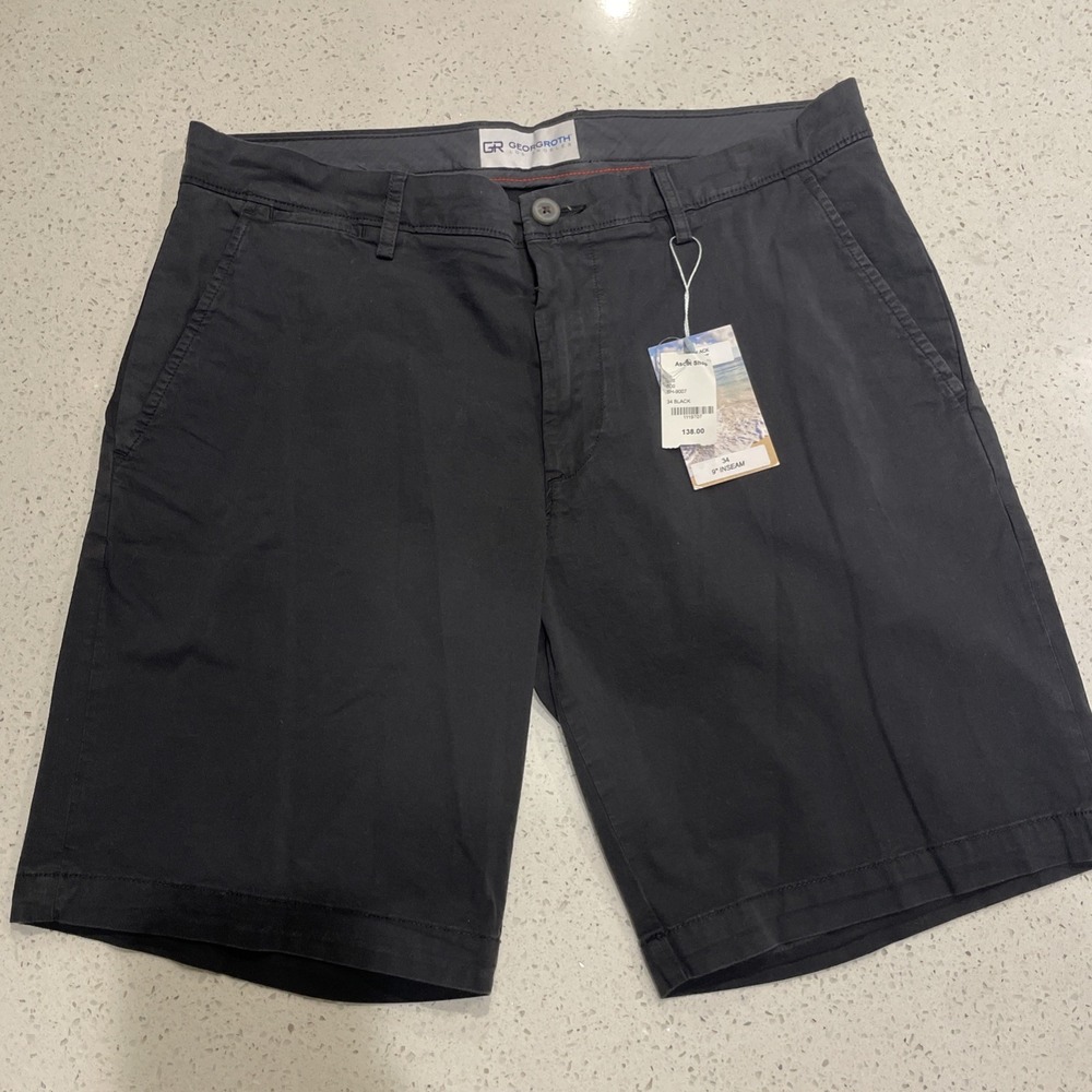 NEW $150 Georg Roth Los Angeles Shorts Men's 34 / 9" Royal Black Lux Cotton